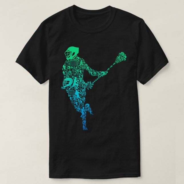 T-shirt Lacrosse Joueur Jeunes Hommes Garçons Enfants (Design devant)