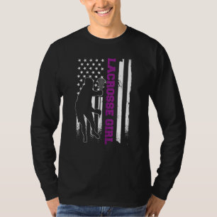 T-shirt Lacrosse Joueur Vêtements Drapeau Américain Lax Gi