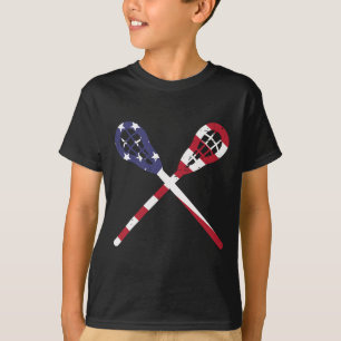 T-shirt Lacrosse Nous Sticks Drapeau Vintage Patriotique L