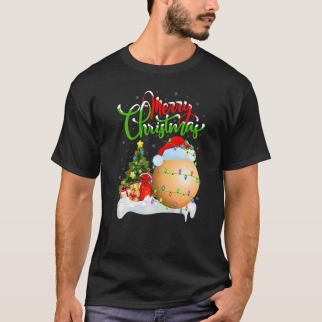 T-shirt Lacrosse  Xmas Decorations Santa Lacrosse Christma (Devant)