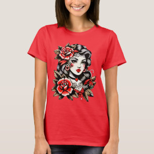 T-Shirt Lady avec des Roses