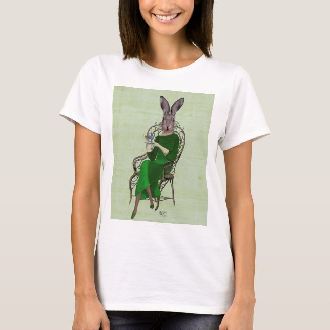 T-shirt Lady Bella Rabbit Prendre du thé 3 (Devant)