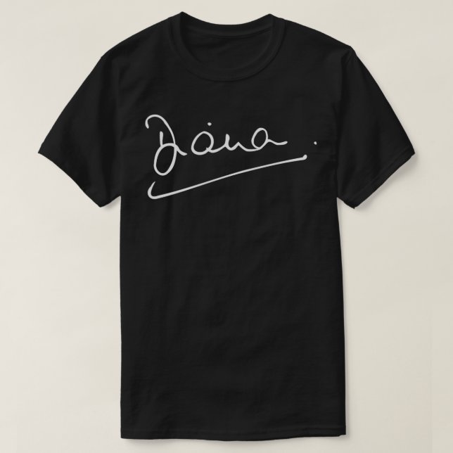 T-shirt Lady Diana Princess Of Wales Signature Classique T (Design devant)
