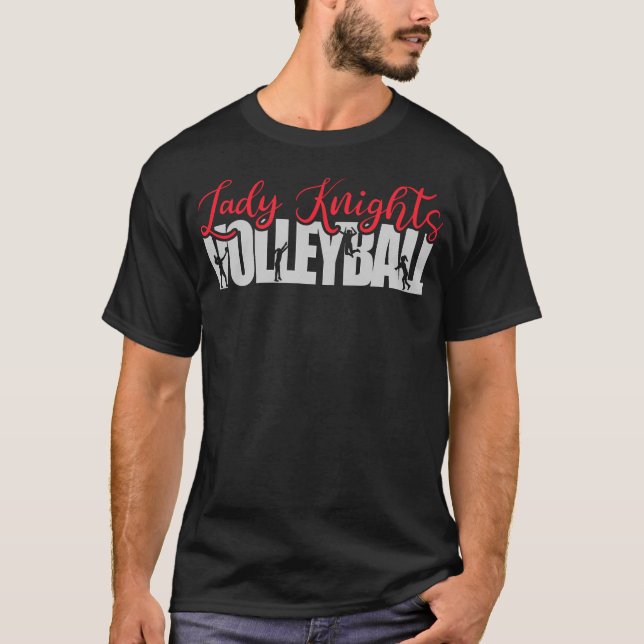 T-shirt Lady Knights Volleyball Team Mascot Spirit Porter  (Devant)