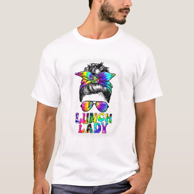 T-shirt Lady Messy Bun Retro Lunch La (Devant)