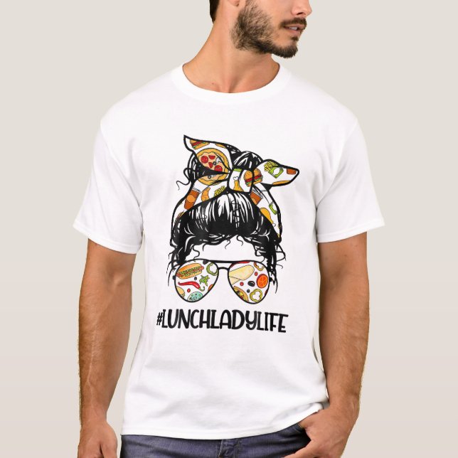 T-shirt Lady Messy Hair Woman Bun (Devant)