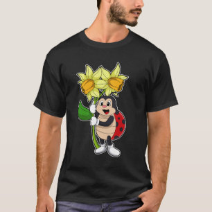 T-shirt Ladybug avec jonquille de fleurs