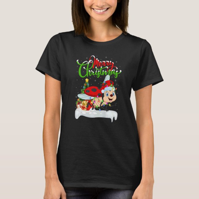 T-shirt Ladybug  Xmas Decorations Santa Ladybug Christmas (Devant)