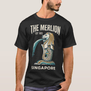 T-shirt L'affiche de voyage vintage du Merlion Singapour R