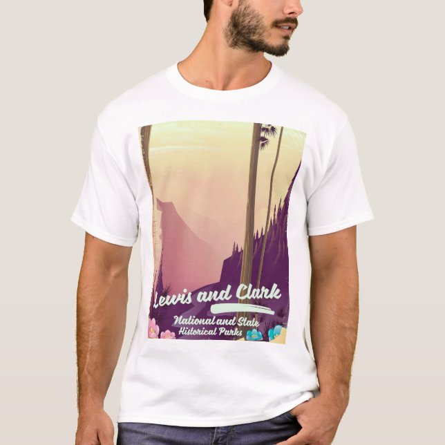 T-shirt L'affiche du parc national Lewis et Clark (Devant)