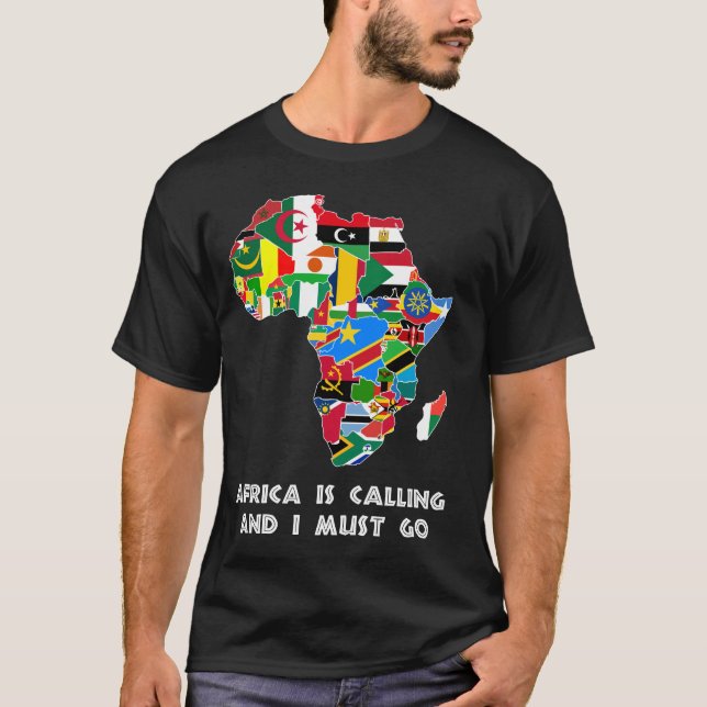 T-shirt L'Afrique appelle la carte du continent et les dra (Devant)