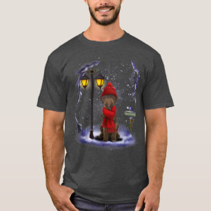T-shirt Lagotto Romagnolo Père Noël Neige Noël clair Vent