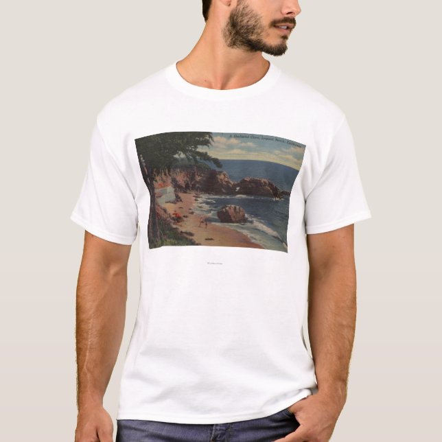T-shirt Laguna Beach, CA - crique abritée sur la côte (Devant)