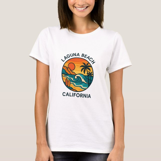 T-shirt Laguna Beach Sunset Vibes - California Coastline (Devant)