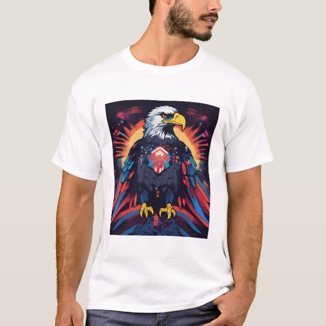 T-shirt L'aigle patriotique éclate (Devant)