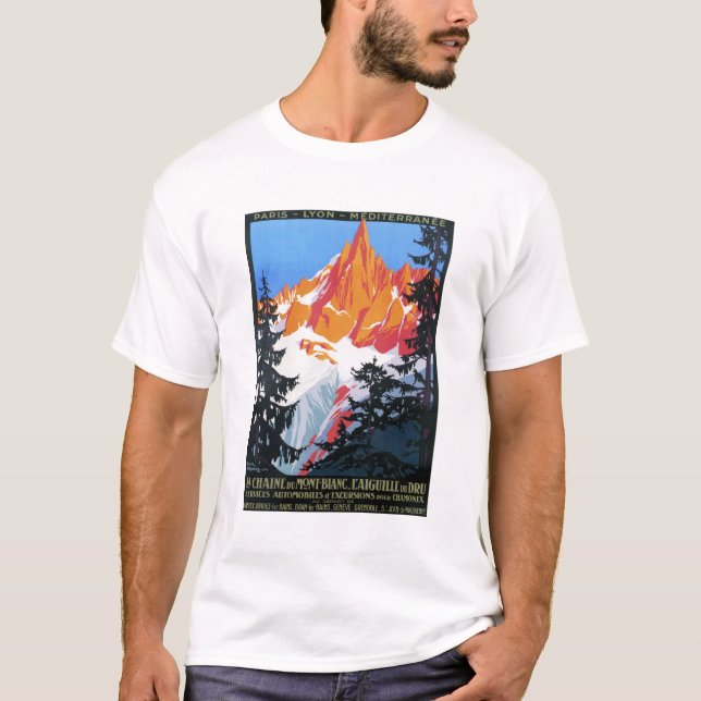 T-shirt L'Aiguille du Midi & Swiss MONT BLANC Vieux Touris (Devant)