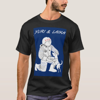 T-shirt Laika Gagarin Astronaut Espace Russie Laika Dessin