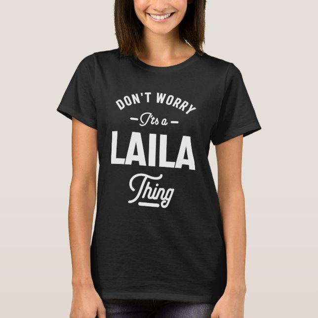 T-shirt Laila Nom personnalisé Cadeau Anniversaire (Devant)