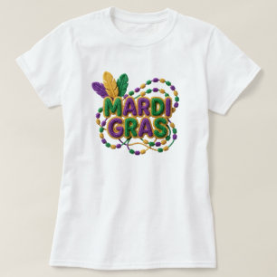 T-shirt Laine à crochet Mardi Gras, Fausse laine Mardi Gra