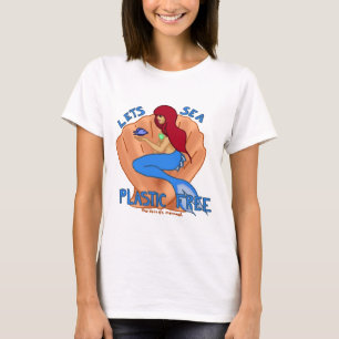 T-shirt Laisse le plastique de mer libre ! Sirène bleue