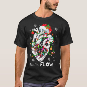 T-shirt Laisser couler l'anatomie de Noël Santa Heart Part