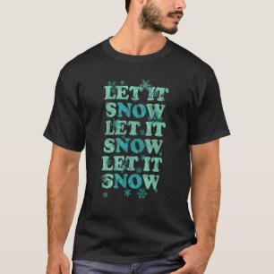 T-shirt Laisser Il Neige Trois Flammes De Neige Bleues