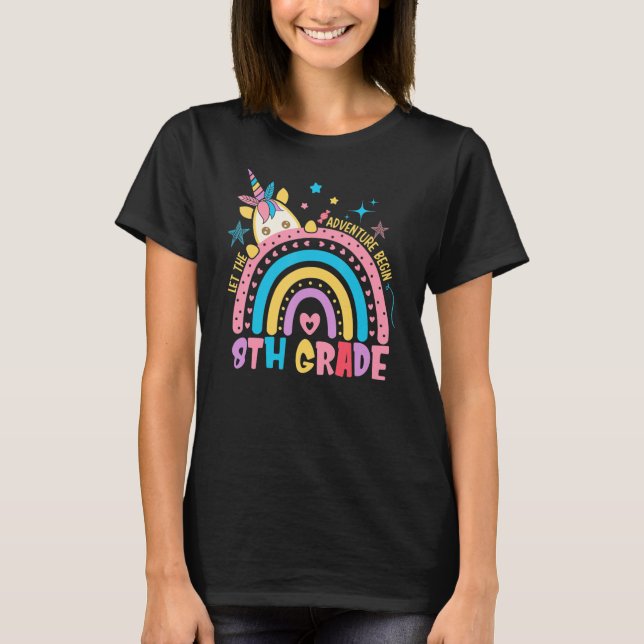 T-shirt Laisser L'Aventure De 8E Année Commencer L'Enseign (Devant)