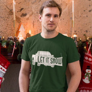 T-shirt Laisser le camion de ramassage de neige avec charr