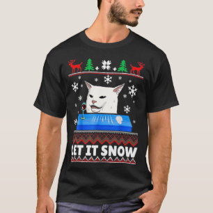 T-shirt Laisser neiger Chat Mème laide Sweater laide Noël 