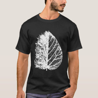 T-shirt Laisser Squelette Et Feuilles D'Arbre Nu