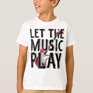 T-shirt Laissez La Musique Jouer La Guitare Électrique