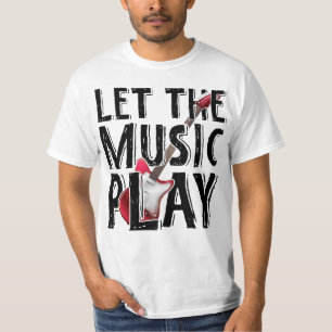 T-shirt Laissez La Musique Jouer La Guitare Électrique
