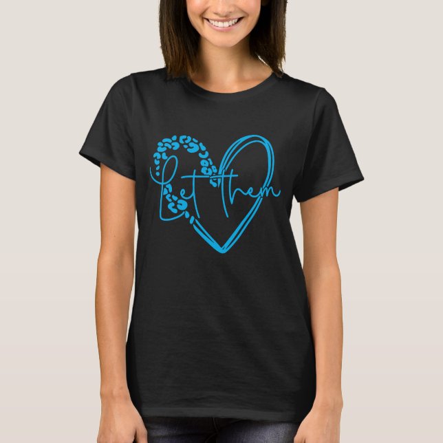 T-shirt Laissez-les au coeur léopard (Devant)