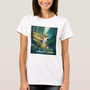 T-shirt Laissez les Aventures Commencer Art de Camping