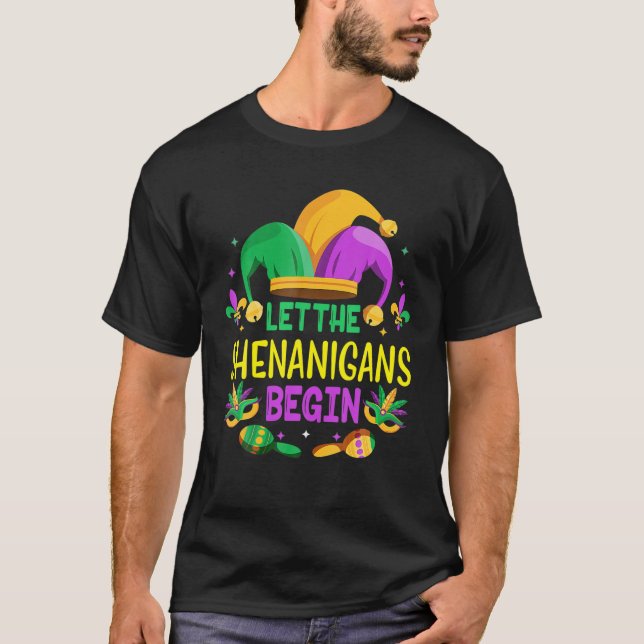 T-shirt Laissez Les Shenanigans Commencer Mardi Gras Enfan (Devant)