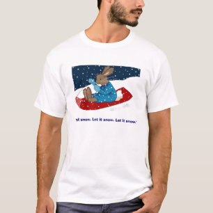 T-shirt Laissez lui neiger pièce en t de lapin