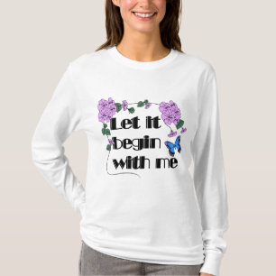 T-shirt Laissez-Moi Commencer Par Dire Fleurs Papillon