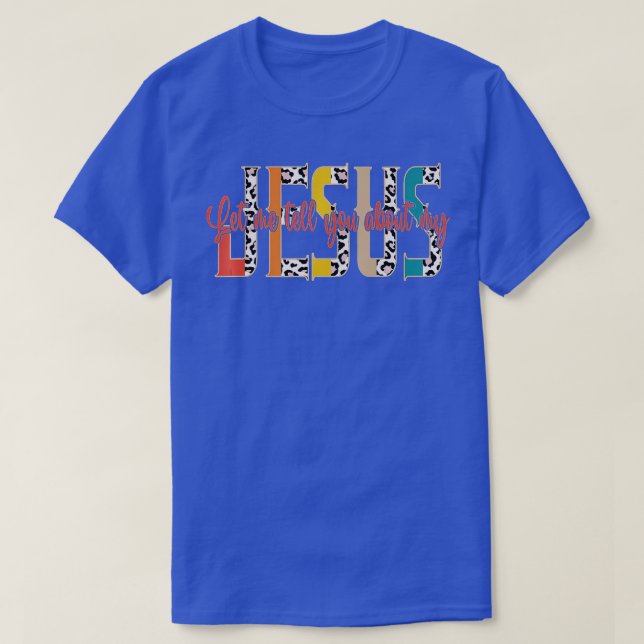 T-shirt Laissez-Moi Vous Parler De Mon Jésus Léopard Vinta (Design devant)