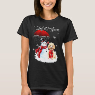 T-shirt Laissez tomber la neige Xmas Caniche mignon et bo