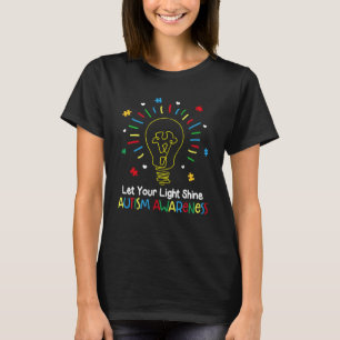 T-shirt Laissez Votre Lumière Éclairer Couleur Puzzle Auti