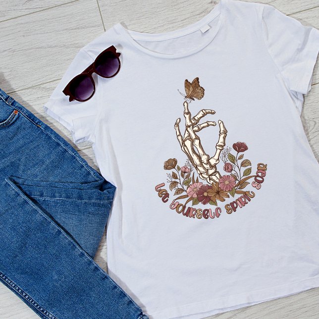T-shirt Laissez-vous l'esprit Soar Skeleton papillon à la  (Créateur téléchargé)