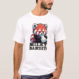 T-shirt Lait Bandit - Le Plaisir Laitier du Panda Rouge