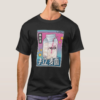 T-shirt Lait Carton numérique Japon Style 80S Otaku Anime 