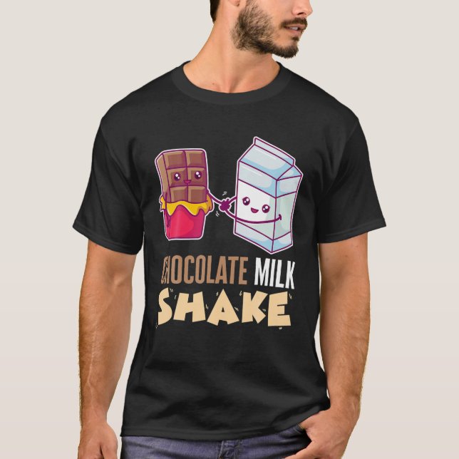 T-shirt Lait Chocolat Secouer Milkshake Dessert Dent Douce (Devant)