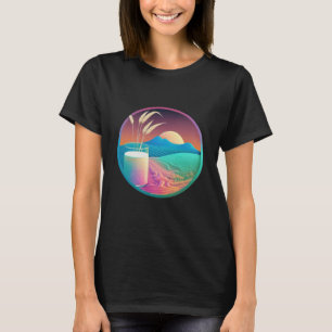 T-shirt Lait de riz Synthwave 80s esthétique Retrowave