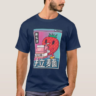 T-shirt Lait fraise numérique Japon style Otaku Anime Va