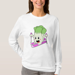 T-shirt Laitue en skieur avec ski
