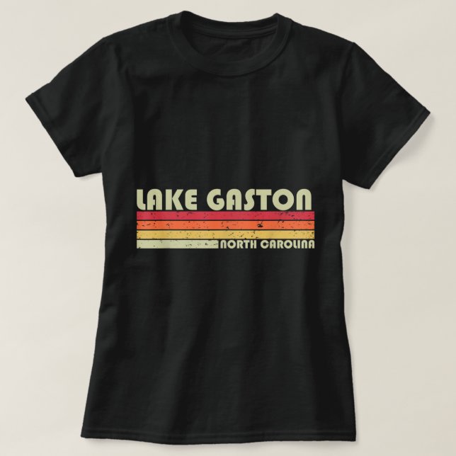 T-shirt LAKE GASTON NORTH CAROLINA Funny Fishing Camping S (Design devant)