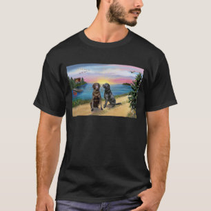 T-shirt Lake Road - Deux Labrador Retrivers (Choc-Blk)