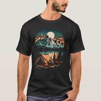 T-shirt Lakeside Camping Adventure retro